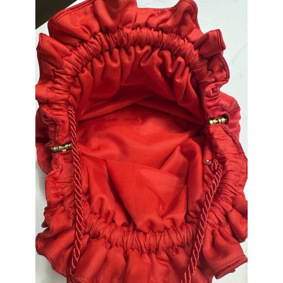 Vintage LETTY Red Evening Purse with Rhinestone Floral Embellishment NWT - Picture 12 of 12